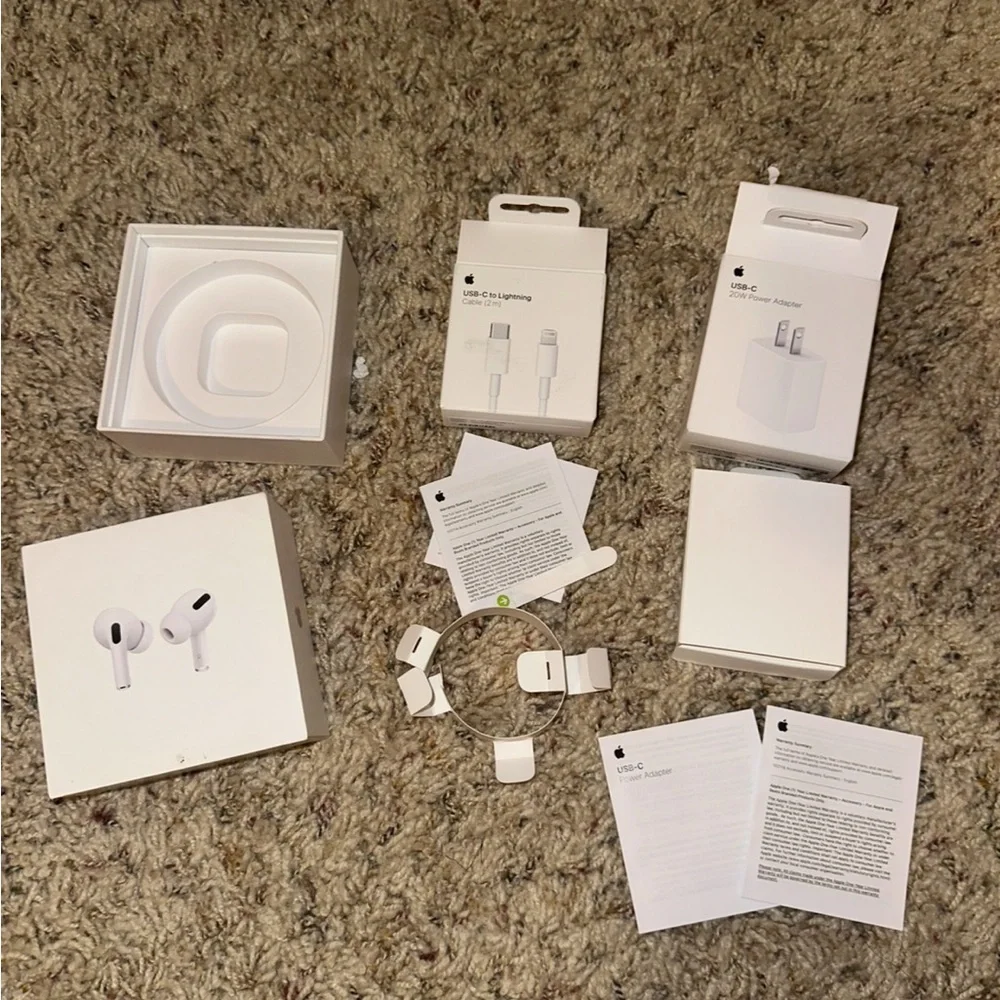 Apple ear pods and charger empty boxes bundle